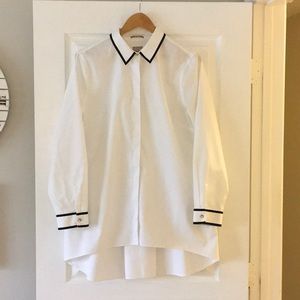 Chico No Iron White Shirt with Black Trim Size 2
